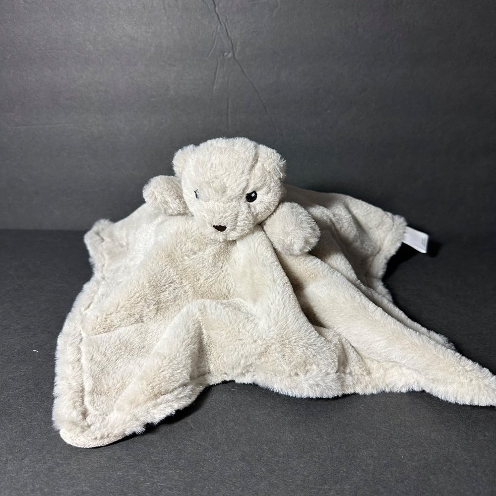 Okie Dokie Beige Taupe Teddy Bear Lovey Security Blanket Baby Plush Soft Toy - Picture 1 of 10